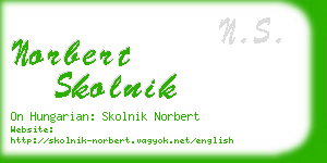norbert skolnik business card